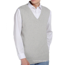 OEM Logo Customized Men Women Knitted Cotton V-Neck Vest JK Uniform Pullover Sleeveless Sweater School Uniform